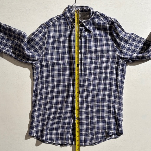 Brunello Cucinelli Navy Linen Checkered Shirt - Picture 5 of 5